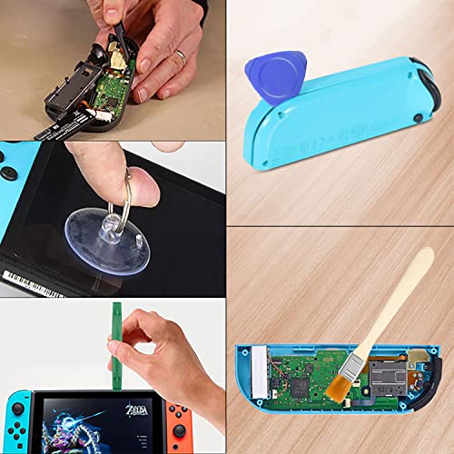Triwing Screwdriver for Nintendo Switch, Professional Repair Tool Kit for Joy-con Joystick Replacement with Tweezers, Opening Pry Bar & Suction Cup