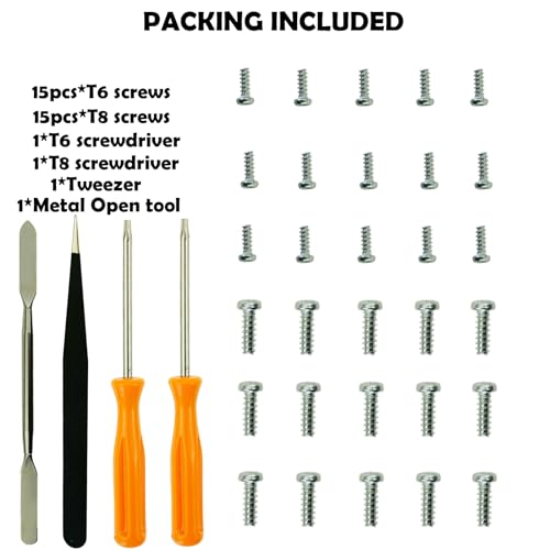 CTHTBZ 30PCS Install Repair Kit Mod Open Shell Tools Torx T8H T6 Screwdrivers Screws for Xbox One, Xbox Series X/S, Xbox One S/X, Xbox Elite Series 2 Core, Xbox 360 Controller