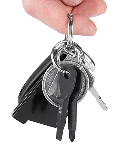 Performance Tool 20234 Steel Keychain Screwdriver Set with Phillips and Slotted Keys, Black Powder Coated for Durability and Style
