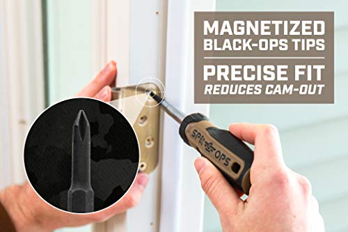 Spec Ops Tools Father's Day Gifts for Dad Multi-Bit Screwdriver, 6-in-1, Magnetized Double-Sided Bits, Cr-Mo Steel Shaft, 3% Donated to Veterans