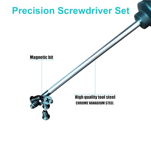 Tcwous Magnetic Screwdriver Set, 6-Piece Screw Driver Kit with 3 Phillips and 3 Flat, Professional Non-Slip Cushion Grip Nut Driver Repair Tool Set. Stocking Stuffers for Men Gifts