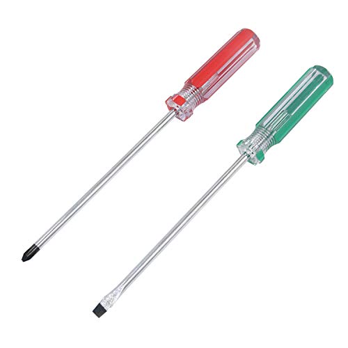 Antrader Magnetic Screwdriver Set 2 PCS, Magnetic 5mm Phillips and Flat Head Tips Screwdriver with 5 Inch Steel Shaft for Repair Home Improvement Craft