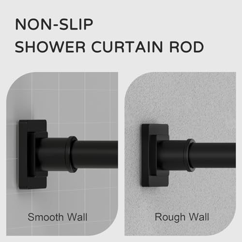 Adjustable Non-Slip Black Shower Curtain Rod - 31-79