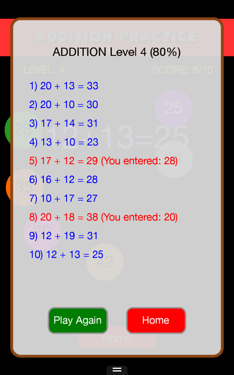 Math Game for Quick Practice and Drills