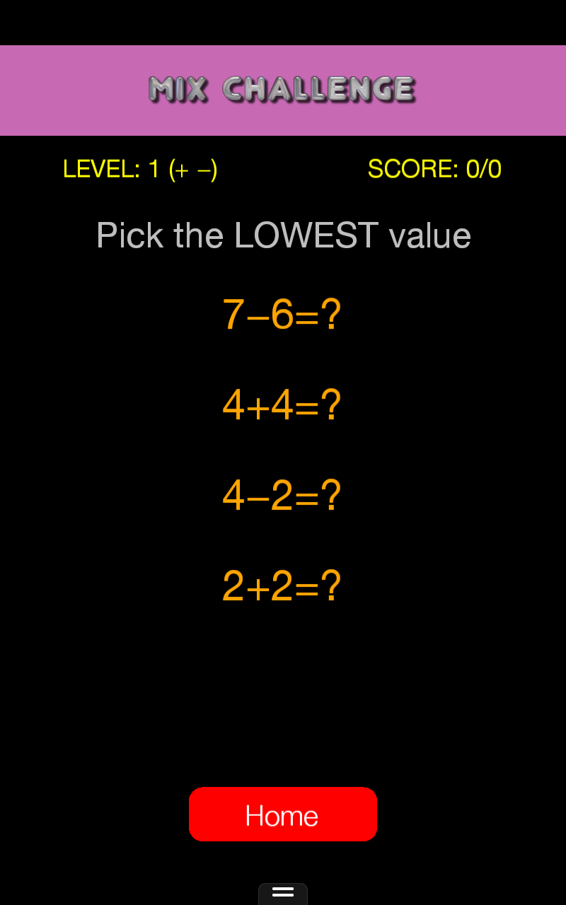 Math Game for Quick Practice and Drills