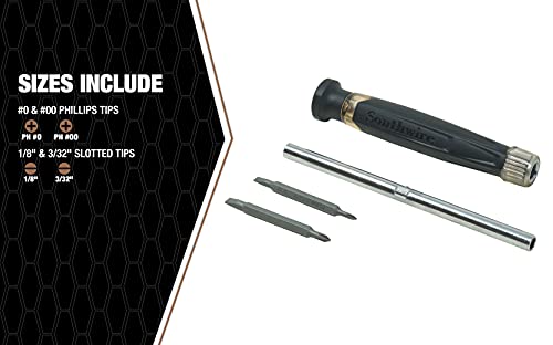 Southwire SD4N1P 4-in-1 Precision Screwdriver with Phillips and Slotted Bits