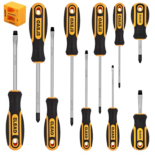 11-piece Screwdriver Set 5 Phillips and 5 Slotted Tips magnetic screwdriver set screw driver work on small screws as well as large. Magnetizer Demagnetizer for Screwdriver Tips Bits and Small Tools