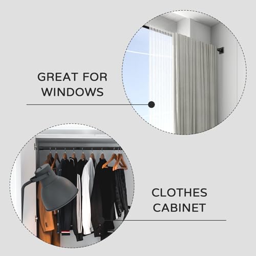 Adjustable Non-Slip Black Shower Curtain Rod - 31-79