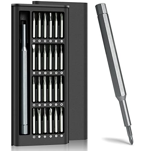 24 in 1 Premium Precision Screwdriver Set, Small Screwdriver Set with Phillips Head & Flathead, Magnetic Mini Screwdrivers Kit for Fixing Electronics, PC and Eyeglass Repairing