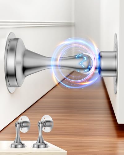 Stainless Steel Heavy Duty Magnetic Door Stoppers - 2 Pack
