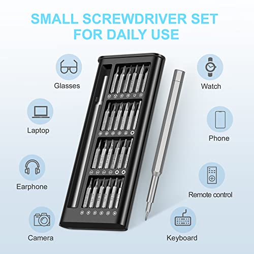 Egmen Precision Screwdriver Set, 26 in 1 Mini Magnetic Small Screwdriver Set Case for PC, Eyeglasses, Computer, Electronic, Watch Repair Kit with Phillips and Star Tiny Screw Driver