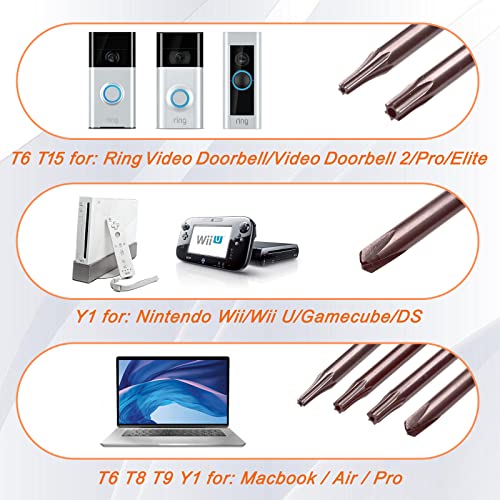 JOREST Single Precision Screwdriver, Y00 Triwing, P5/T5/T6/T8/T9/T15 Torx Security, ith a Spudger, Tool for PS3/4/5, Switch, Laptop, Xbox, Mac, etc, to Repair, Clean, Replace Parts