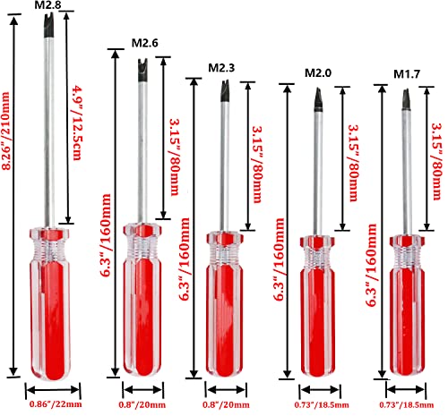 Rannb Spanner Screwdriver Set with Magnetic Tip 5 Size M1.7 M2.0 M2.3 M2.6 and M2.8