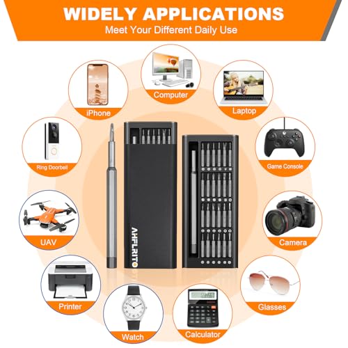 AHFLRITO Precision Screwdriver Set, 24 in 1 Small Screwdriver Set Magnetic, Mini Screwdriver Set with Case, Electronics Repair Tool kit for Laptop, iPhone, Computer, Phone, Glasses, Watch, PS5
