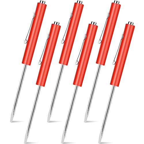cssopenss 6 Pieces Pocket Screwdriver Mini Tops And magnetic pocket screwdriver with A Single Blade Head for Mechanical, Electrician (Red)