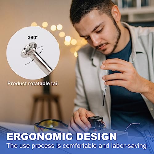 6PCS Tiny Screwdriver Set with Case, Soodeei Mini Screwdriver Set with 6 Different Size Flathead and Philips Screwdrivers, Premium Small Screwdriver Set for Watch, Toys, Computer, Jewelry, Repair.