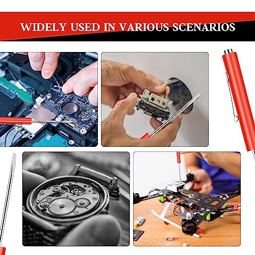cssopenss 6 Pieces Pocket Screwdriver Mini Tops And magnetic pocket screwdriver with A Single Blade Head for Mechanical, Electrician (Red)