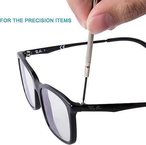 6Pcs Mini Screwdriver Set, Eyeglass Repair Screwdriver, Precision Repair Tool Kit with 6 Different Size Flathead and Philips Screwdrivers, Ideal for Watch, Jewelers (6pcs)