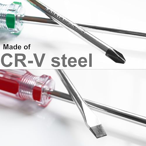 SKZIRI Phillips and Flat Head Screwdriver Set 6Pcs, 3 Phillips and 3 Flat Head Screwdriver with Magnetic Tips