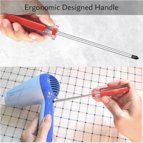 SKZIRI Phillips and Flat Head Screwdriver Set 6Pcs, 3 Phillips and 3 Flat Head Screwdriver with Magnetic Tips