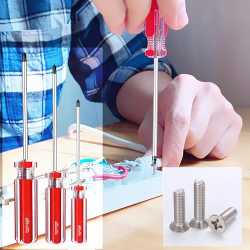 SKZIRI Phillips and Flat Head Screwdriver Set 6Pcs, 3 Phillips and 3 Flat Head Screwdriver with Magnetic Tips
