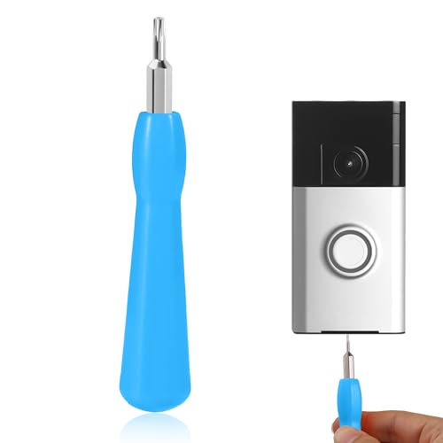 Video Doorbell Screwdriver, Double-Ended Screwdriver Bits with Handle, T6 and T15 Torx Screwdrivers Tools Doorbell Screwdriver Replacement for Ring Video Doorbell Models (Blue)