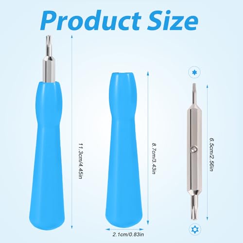 Video Doorbell Screwdriver, Double-Ended Screwdriver Bits with Handle, T6 and T15 Torx Screwdrivers Tools Doorbell Screwdriver Replacement for Ring Video Doorbell Models (Blue)