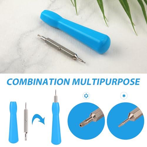 Video Doorbell Screwdriver, Double-Ended Screwdriver Bits with Handle, T6 and T15 Torx Screwdrivers Tools Doorbell Screwdriver Replacement for Ring Video Doorbell Models (Blue)