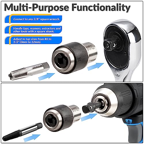 Thinkpro 2pcs Tap Socket Set with Adjustable Jaws