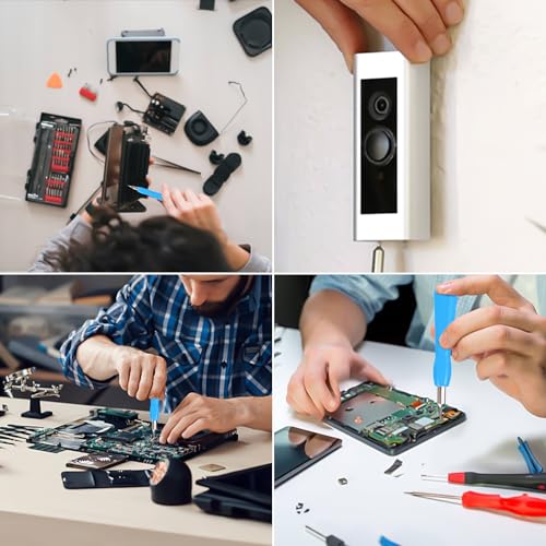 Video Doorbell Screwdriver, Double-Ended Screwdriver Bits with Handle, T6 and T15 Torx Screwdrivers Tools Doorbell Screwdriver Replacement for Ring Video Doorbell Models (Blue)