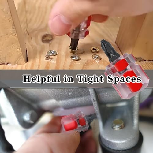 Mini Short Stubby Screwdriver Set short Phillips Screwdriver small Flat Head Screwdriver Sewing Machine Repair Performance Tool Suitable for Tight Spaces