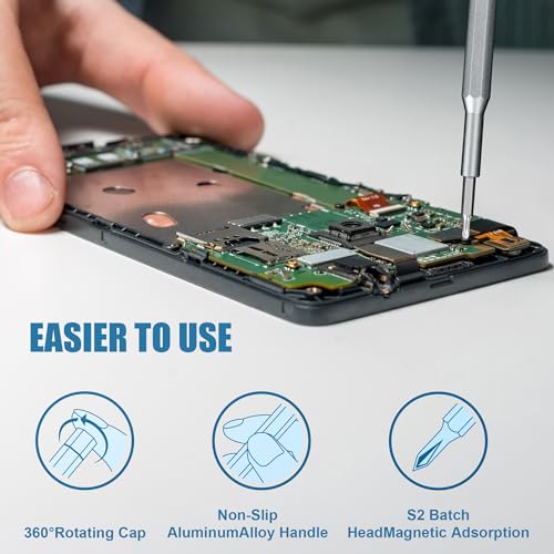 Silbingan Precision Screwdriver Set 24-in-1 Professional Mini Magnetic Screwdriver Set for Fixing Electronics Mini Tool Kits for Computer Repair, Phone, Watch, Laptop, Eyeglass- Alloy Tool Steel