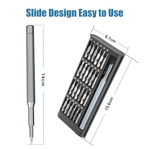 Silbingan Precision Screwdriver Set 24-in-1 Professional Mini Magnetic Screwdriver Set for Fixing Electronics Mini Tool Kits for Computer Repair, Phone, Watch, Laptop, Eyeglass- Alloy Tool Steel