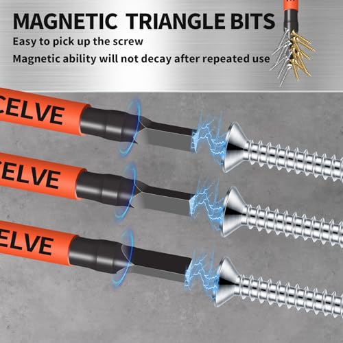 10-Pack Triangle Screwdriver Set- Premium S2 Steel Triangle Bit Set (2.56" Long Magnetic Head) Triangle Screwdriver Bits- Triangle Bits Sizes: TA12, TA14, TA16, TA18, TA20, TA23, TA25, TA27 (x2), TA30