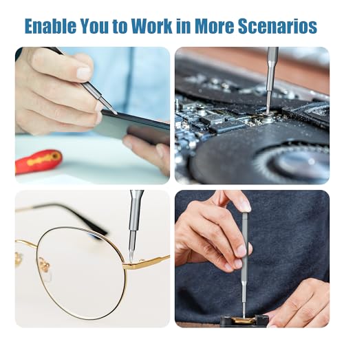 Silbingan Precision Screwdriver Set 24-in-1 Professional Mini Magnetic Screwdriver Set for Fixing Electronics Mini Tool Kits for Computer Repair, Phone, Watch, Laptop, Eyeglass- Alloy Tool Steel