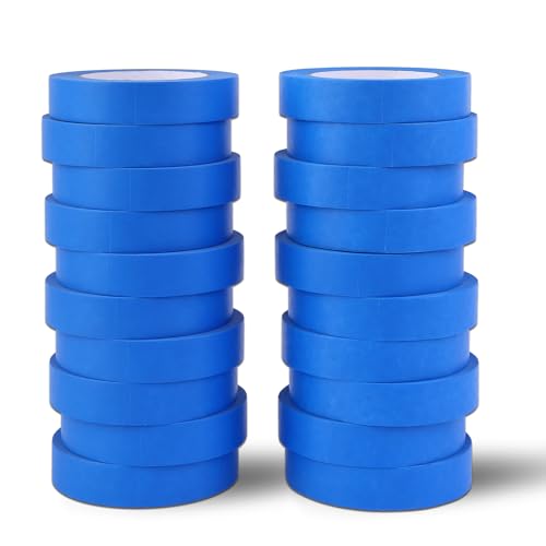 EFOK Blue Painters Tape 1 Inch Bulk - Paint Tape 20 Rolls x 1 Inch x 55 Yards - Painter's Tape Blue Masking Tape for Walls Painting Packing Automotive Home, Total 1100 Yards