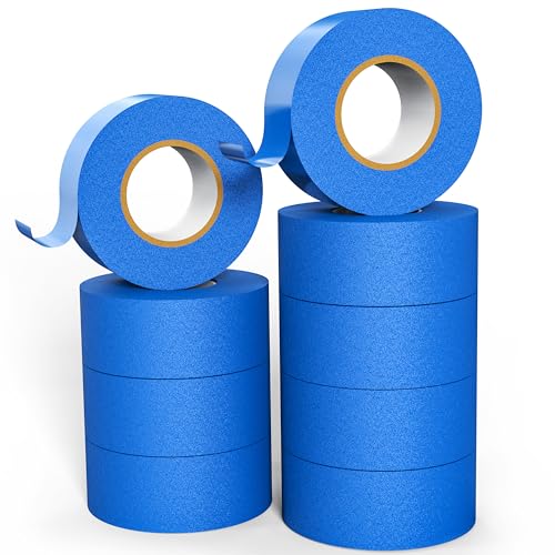 DoHome Painters Tape, 9 Rolls Masking Tape, Masking Master with Adhesive Backing, Blue Tape for Home, Office, School Stationery, DIY Art, Crafts, Labeling (0.94Inch X 65 FT), Total 590 FT