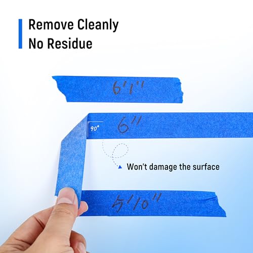 DoHome Painters Tape, 9 Rolls Masking Tape, Masking Master with Adhesive Backing, Blue Tape for Home, Office, School Stationery, DIY Art, Crafts, Labeling (0.94Inch X 65 FT), Total 590 FT