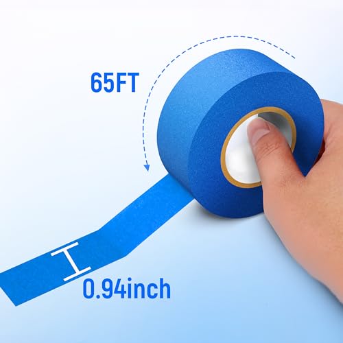 DoHome Painters Tape, 9 Rolls Masking Tape, Masking Master with Adhesive Backing, Blue Tape for Home, Office, School Stationery, DIY Art, Crafts, Labeling (0.94Inch X 65 FT), Total 590 FT
