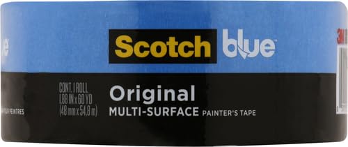 ScotchBlue Painter's Tape Original Multi-Surface Painter's Tape, 1.88 In. x 60 Yds, Blue, Paint Tape Protects Surfaces & Removes Easily, Painting Tape for Indoor and Outdoor Use (2090-48NC)