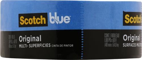 ScotchBlue Painter's Tape Original Multi-Surface Painter's Tape, 1.88 In. x 60 Yds, Blue, Paint Tape Protects Surfaces & Removes Easily, Painting Tape for Indoor and Outdoor Use (2090-48NC)
