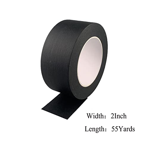 Baijixin 2 Inch Black Wide Masking Tape, Black Painters Tape for Home, Office, School Stationery, DIY Art, Crafts, Labeling (2 Inch X 55 Yard)