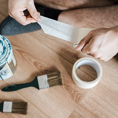 VideMundi Masking Tape 1 Inch X 55 Yards 2 Rolls, General Purpose Beige White Painters Tape for Home, Office, Labeling, School Supplies, DIY & Art, Crafts, Multi-Surface Painting Tape