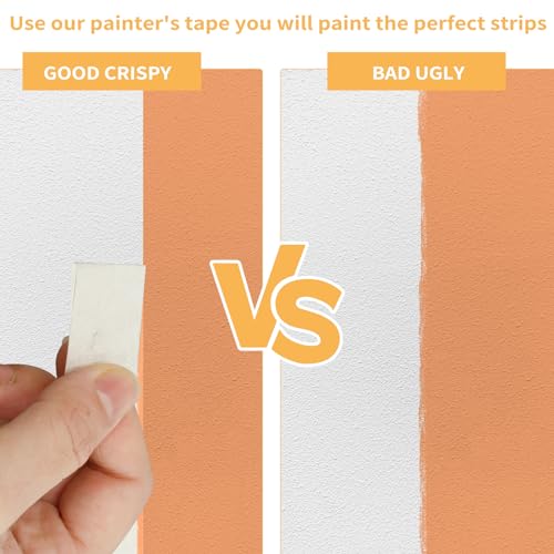 4 Pack Masking Tape, White Painters Tape, Artist Tape for Wall, Painting, Home, Office, School Stationery, Arts, Crafts 0.4" 0.6" 0.8” 1” x 55yds, 220 Yard in Total