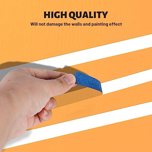 UMETDO Blue Painters Tape Masking Tape Bulk, Blue Tape for Painting Automotive Walls, Paint for Indoors & Outdoors, 1/2 inch Wide x 50 Yards, 200 Yard in Total