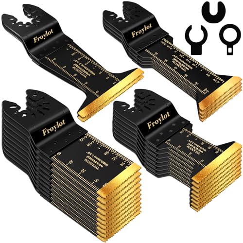24pcs Titanium Oscillating Tool Blades Metal Wood Cutting