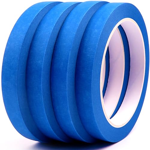 DOAY Blue Painters Tape 1/2 Inches x 30 Yards - Multi Surface Use - 120 Yards Total - 4 Rolls