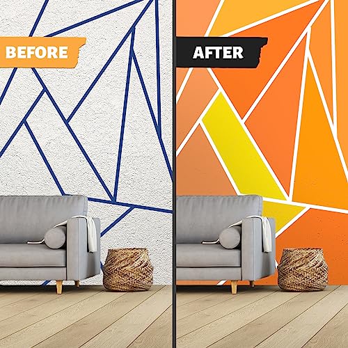 UMETDO Blue Painters Tape Masking Tape Bulk, Blue Tape for Painting Automotive Walls, Paint for Indoors & Outdoors, 1/2 inch Wide x 50 Yards, 200 Yard in Total