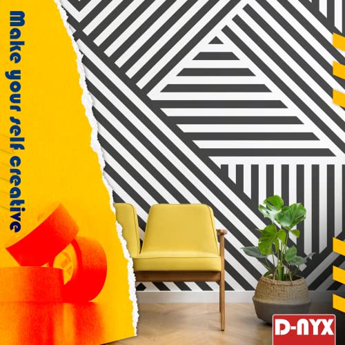 D-NYX 1 Pack Professional Painters Tape 3 inches x 60 Yards Sharp Edge Line Technology Residue-Free Multi-Surface Blue Painter Tape Paper Masking Paint Tape for Wall Art Renovation