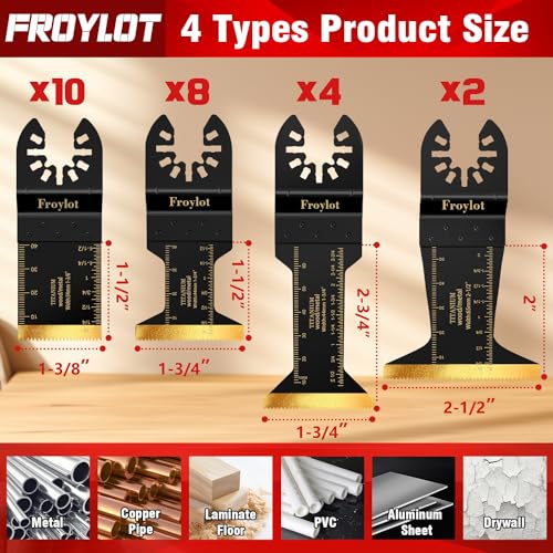 24pcs Titanium Oscillating Tool Blades Metal Wood Cutting